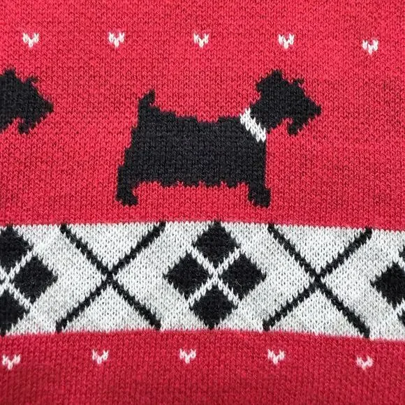 Charter Club Sweater Women's Red PXL Dog Pattern Machine Washable - Picture 10 of 14